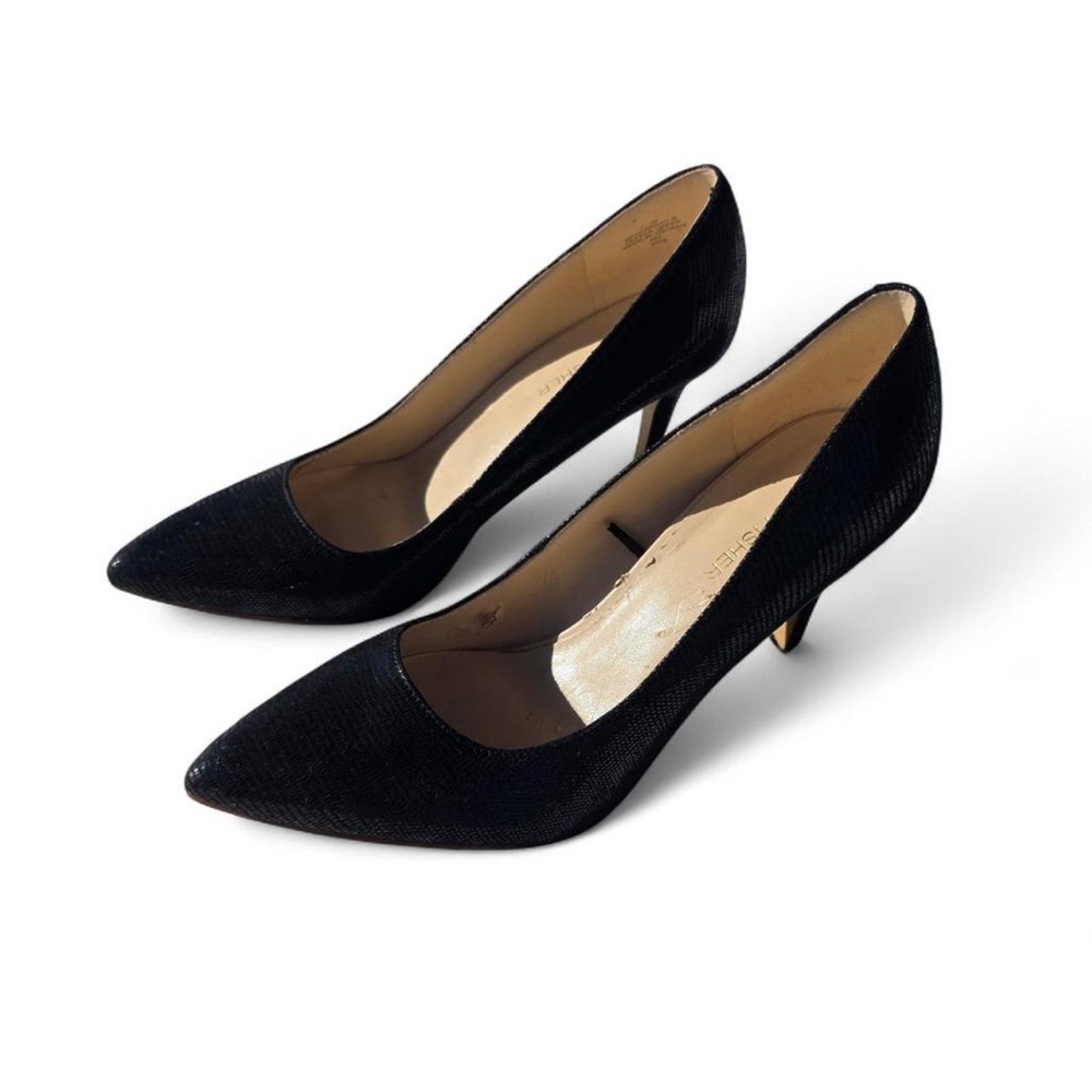 Marc Fisher Women's Black Textured Pointed Toe Stiletto Pumps Size 7M